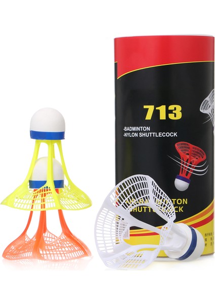 3 Adet Naylon Raketle Plastik Badminton Raketle Kapalı Açık Spor Badminton Topları Rüzgar Geçirmez Raketle (Yurt Dışından)