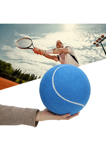 Blueblue Oynamak Için Net ile 8 Inç Büyük Şişme Ka Tenis Topu Imza Pet Oyuncak (Yurt Dışından)
