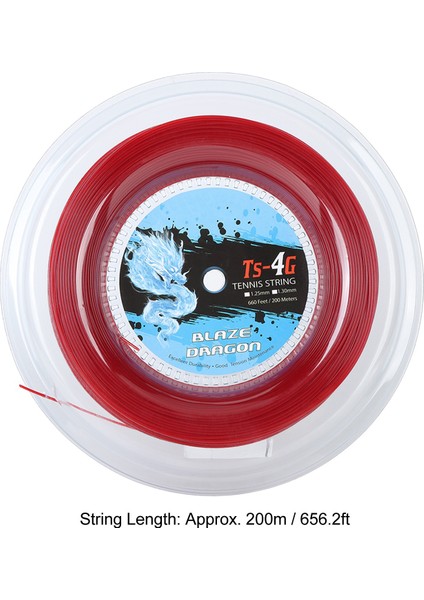 Ts 4g 200M Makara Tenis Dize Hattı Polyester Tenis Dize Makarası Spor Salonu Için Spor Açık Kırmızı 1.25 mm (Yurt Dışından)