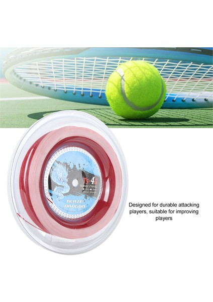 Ts 4g 200M Makara Tenis Dize Hattı Polyester Tenis Dize Makarası Spor Salonu Için Spor Açık Kırmızı 1.25 mm (Yurt Dışından)