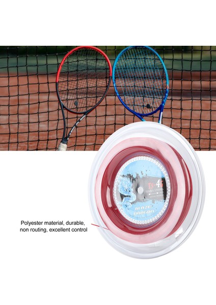 Ts 4g 200M Makara Tenis Dize Hattı Polyester Tenis Dize Makarası Spor Salonu Için Spor Açık Kırmızı 1.25 mm (Yurt Dışından)