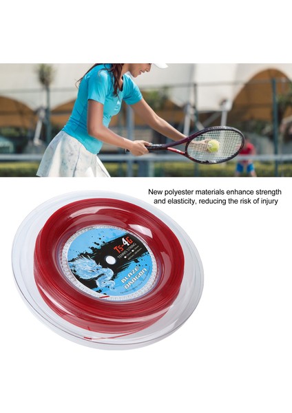 Ts 4g 200M Makara Tenis Dize Hattı Polyester Tenis Dize Makarası Spor Salonu Için Spor Açık Kırmızı 1.25 mm (Yurt Dışından)