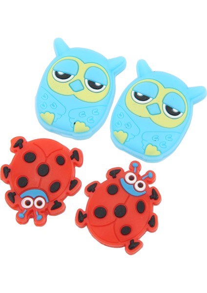 4 Adet Tenis Raketi Titreşim Sönümleyici Karikatür Hayvan Şekli Tenis Amortisör Kırmızı Uğur Böceği 2.7 cm / 1.06 In Baykuş 2.8 cm / 1.1 In (Yurt Dışından) indirimleri