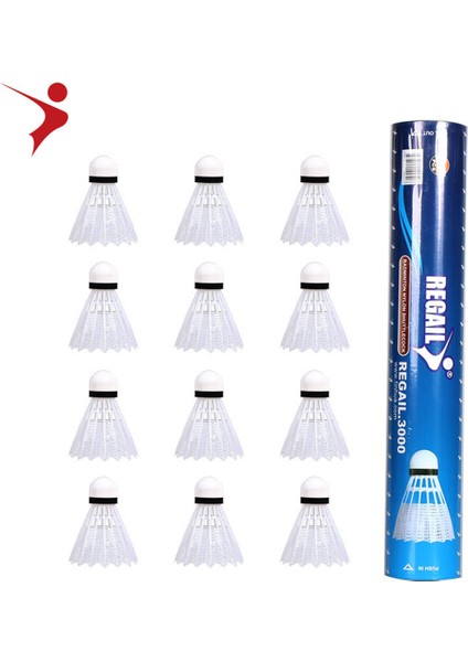 Regaıl 12 Adet Taklit Naylon Tüy Badminton Plastik Kuş Topu Seti Raketle Açık Havada Spor Aktiviteleri / Eğitim (Yurt Dışından)