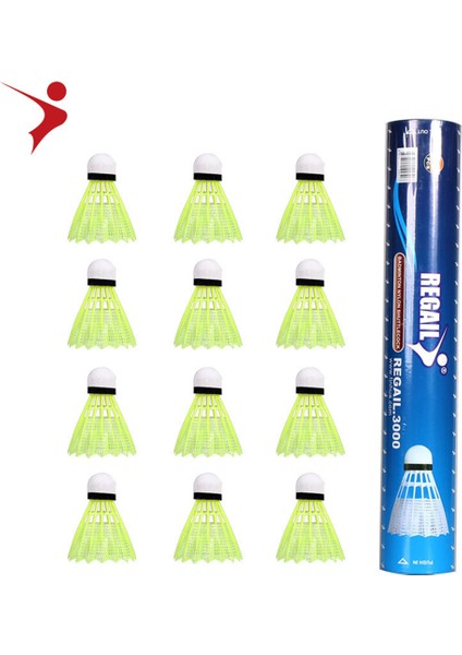 Regaıl 12 Adet Taklit Naylon Tüy Badminton Plastik Kuş Topu Seti Raketle Açık Havada Spor Aktiviteleri / Eğitim (Yurt Dışından)