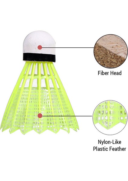 Regaıl 12 Adet Taklit Naylon Tüy Badminton Plastik Kuş Topu Seti Raketle Açık Havada Spor Aktiviteleri / Eğitim (Yurt Dışından)