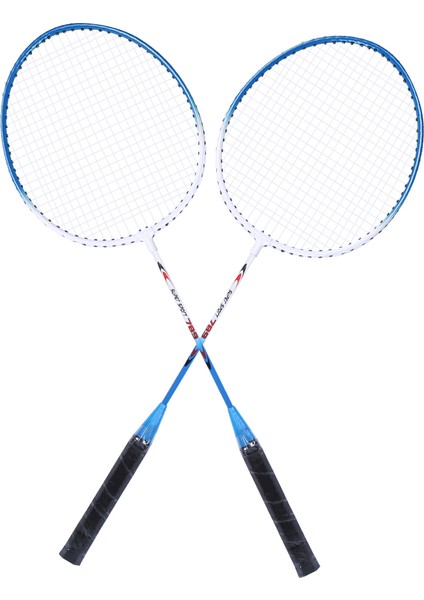 2 Adet Demir Alaşımlı Battledore Badminton Raketi Birincil Eğitim Uygulama Ekipmanları Yumuşak Handleblue (Yurt Dışından)
