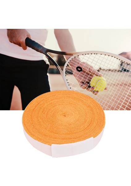 10M Polyester Elyaf Ter Emici Kaymaz Badminton Raketi Kavrama Bandı Nefes Alabilir Yumuşak El Hissi Tenis Raketi Ter Bandı Sargıları (Turuncu) (Yurt Dışından) fiyatları