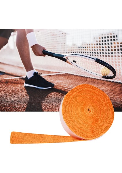 10M Polyester Elyaf Ter Emici Kaymaz Badminton Raketi Kavrama Bandı Nefes Alabilir Yumuşak El Hissi Tenis Raketi Ter Bandı Sargıları (Turuncu) (Yurt Dışından) modelleri