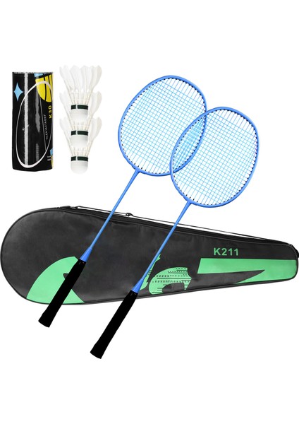 Eğitim Badminton Raketi Raketle Seti Beden Eğitimi Egzersiz Spor Ekipmanı Demir Alaşımlı Badminton Raketi Kiti (Yurt Dışından)