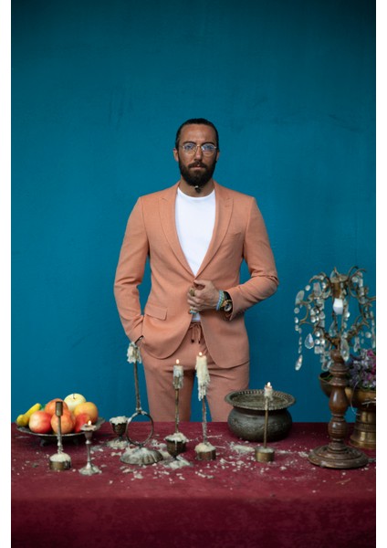 Erkek Kırlangıç Yaka Slim Fit Takım Elbise
