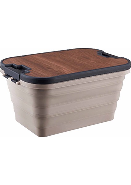 Piknik Katlanır Kutu Içecek Gıda Depolama Sepeti Araba Gövde Plaj Çadırı Kamp Açık Malzemeleri Kahve Rengi (Yurt Dışından)