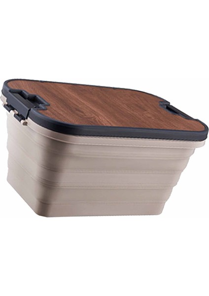 Piknik Katlanır Kutu Içecek Gıda Depolama Sepeti Araba Gövde Plaj Çadırı Kamp Açık Malzemeleri Kahve Rengi (Yurt Dışından) fırsatları