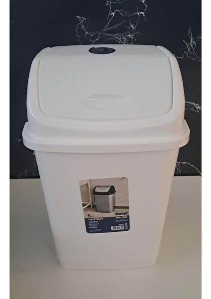 Dünya Fantasy Çöp Kovası Itmeli 5 Lt Beyaz