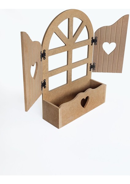 Ham Mdf, Boyanabilir, Dekoratif Panjurlu Pencereli Çiçeklik, Panjur Raf fiyatları