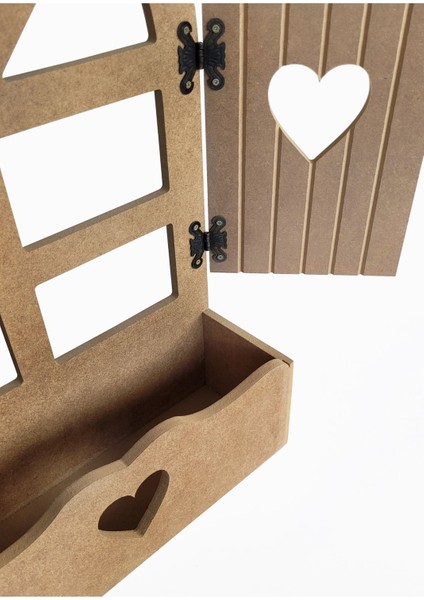 Ham Mdf, Boyanabilir, Dekoratif Panjurlu Pencereli Çiçeklik, Panjur Raf fırsatları