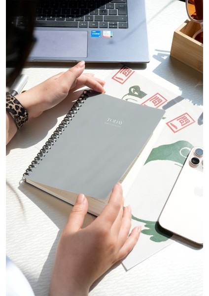 Sylcon Spiralli Defter Today PP 100 Gr. Ivory,a5 Siyah