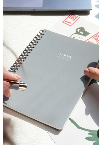Sylcon Spiralli Defter Today PP 100 Gr. Ivory,a5 Siyah