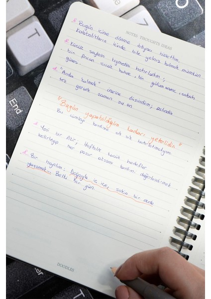 Sylcon Spiralli Defter Today PP 100 Gr. Ivory,a5 Siyah