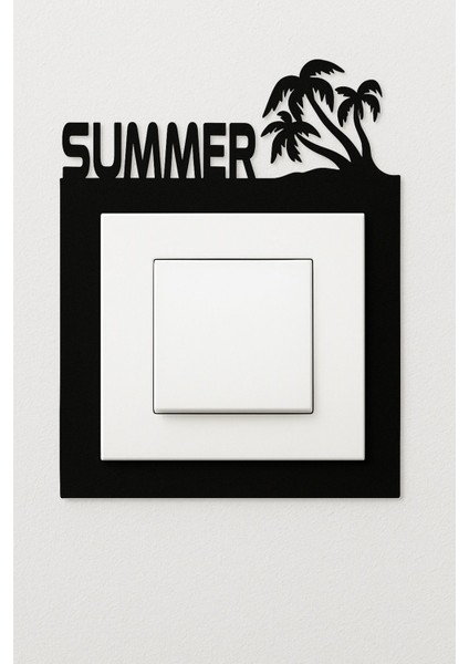 Summer Yaz Şekilli Dekoratif Ahşap Anahtar Priz Çerçevesi