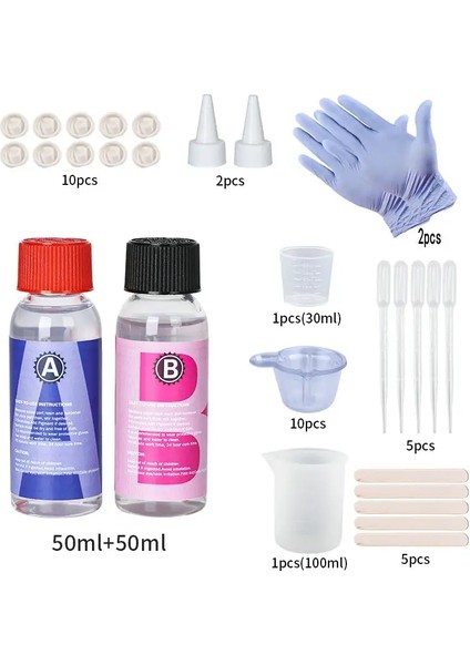1: 1 Kristal Berraklığında Epoksi Reçine Kiti Yüksek Parlak Kacıklar Sanat Reçine Malzemeleri Kaplama ve Döküm Zanaat Diy Mücevher Yapımı Renk: Reçine Set 1 (Yurt Dışından)