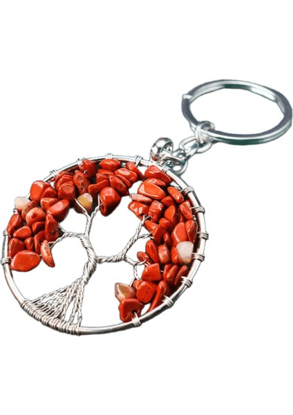 7 Çakra Doğal Taş Çakıl Hayat Ağacı Anahtarlık Şifalı Kristal Anahtarlık Hediye Araba Telefon Çantası Dilek Ağacı Kolye Takı (Yurt Dışından)