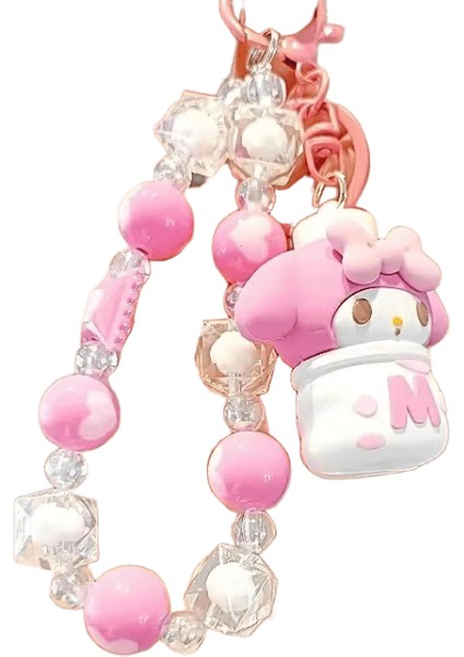 Yeni Boncuklu Sanrio Kuromi Melodi Karikatür Bebek Hello Kitty Telefon Zinciri Sevimli Kız Sırt Çantası Kolye Araba Anahtarlık (Yurt Dışından)