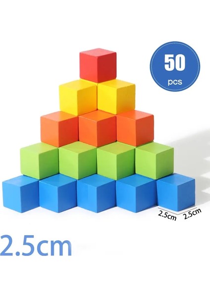 50/100PCS Renkli Küpler Ahşap Yapı Taşları Kare Ahşap Oyuncak Bebek Şekli Istiflemek Childrencolor Için Renkli Öğrenme Oyuncakları: NB155C1 (Yurt Dışından)