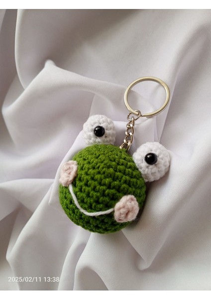 Amigurumi Sevimli Kurbağa Anahtarlık 1 Adet