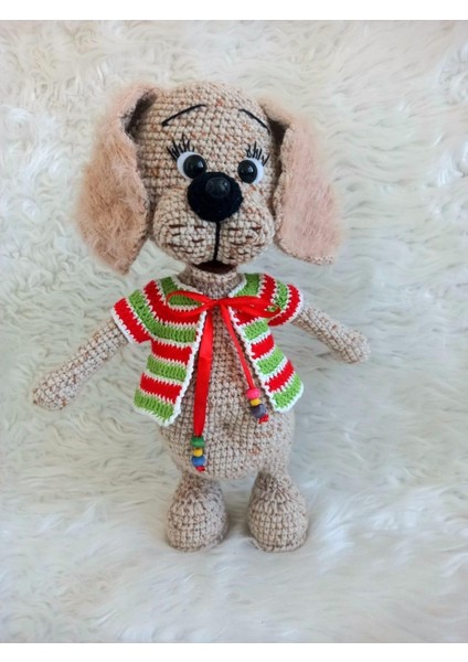 Yelekli Köpüş Amigurumi Organik Oyuncak 1 Adet