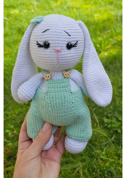 Amigurumi Uzun Kulaklı Tulumlu Uyku Arkadaşı Tavşan 1 Adet