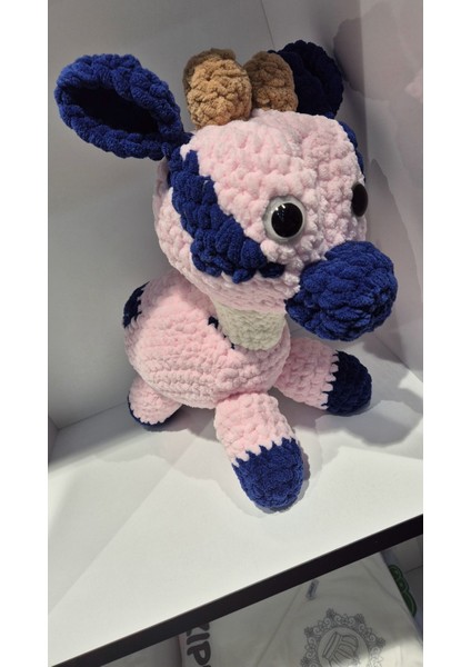 Elite Amigurumi Pembe Inek Pelus Organik Oyuncak Cocuk Uyku Arkadaşı 1 Adet