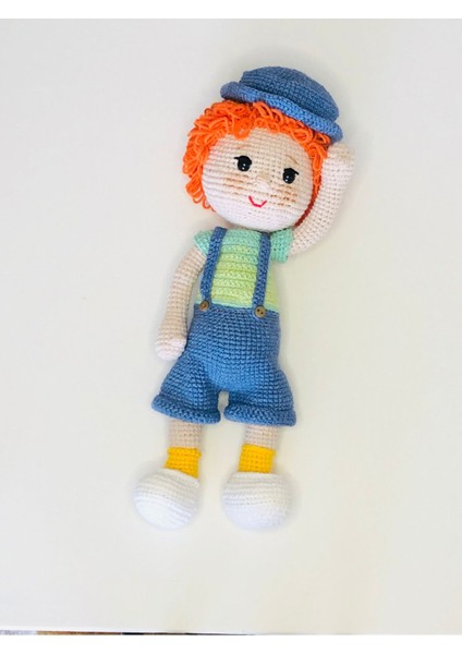 Portakal Çocuk Turuncu Saçlı Erkek Bebek Oyuncak Amigurumi, Afacan Bebek 1 Adet
