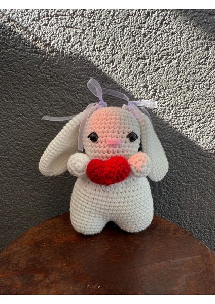 El Yapımı Örgü Beyaz Tavşan Oyuncak Amigurumi 1 Adet