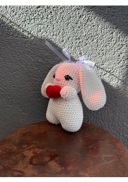 El Yapımı Örgü Beyaz Tavşan Oyuncak Amigurumi 1 Adet fırsatları