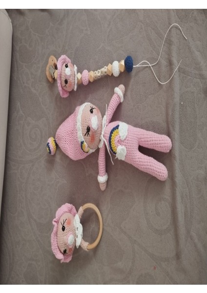 Emzikli Bebek,çıngırak,emzik Zinciri 3 Lü Set Hediyelik (Isme Özeldir) 1 Adet