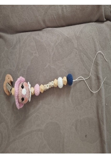 Emzikli Bebek,çıngırak,emzik Zinciri 3 Lü Set Hediyelik (Isme Özeldir) 1 Adet