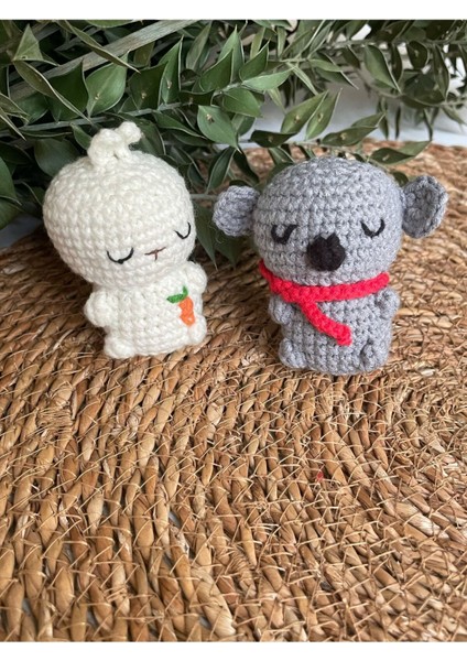 Elite Amigurumi Organik Örgü Sevimli Oyuncak Anahtarlık Hediyelik ( 6 cm ) 2 Adet 1 Adet