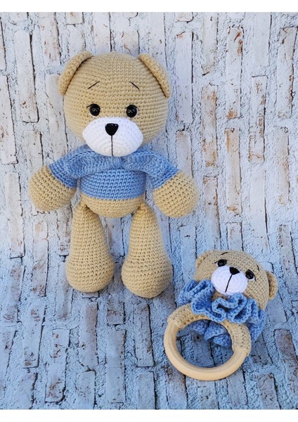 Elite Amigurumi Ayıcık 3lu Set - Organik Hediyelik Oyuncak 1 Adet