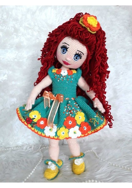 Açan Çiçek Bebek Amigurumi Organik Oyuncak 1 Adet