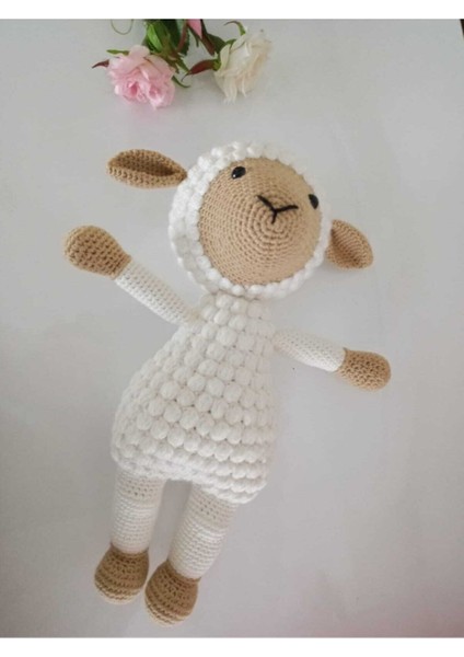 Amigurumi Sevimli Kuzu Organik Örgü Oyuncak 1 Adet