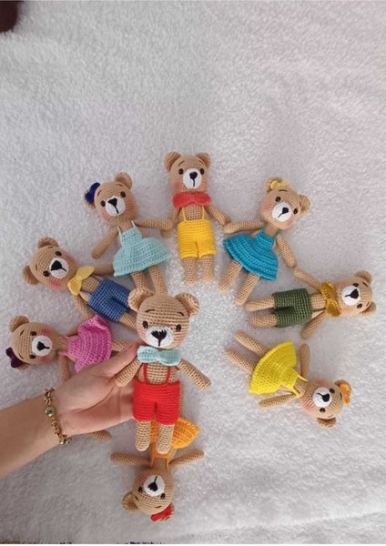Amigurumi Elbise ve Tulumlu Ayıcık Tüm Yaş Grupları I?çin 1 Adet