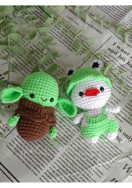 Amigurumi Minik Sevimli Hayvan Oyuncaklar (Ördek ve Baby Yoda) 1 Adet