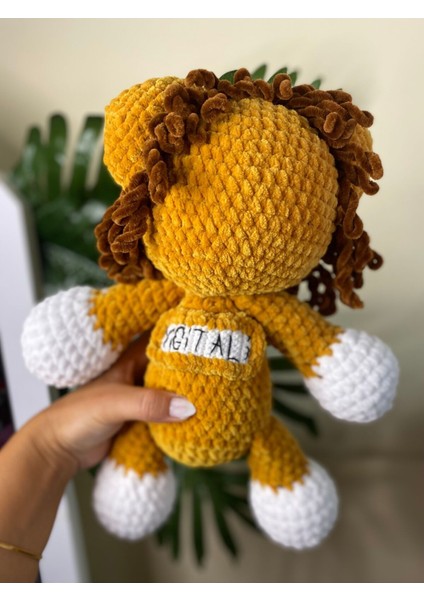 Elite 30CM Aslan ve Çıngıraklı Diş Kaşıyıcı Amigurumi Takım 1 Adet