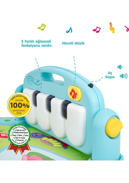 Elite Babycim Bebek Piyanolu Oyun Halısı ve Jimnastik Merkezi (Aynalı ve Çıngıraklı) 1 Adet fırsatları