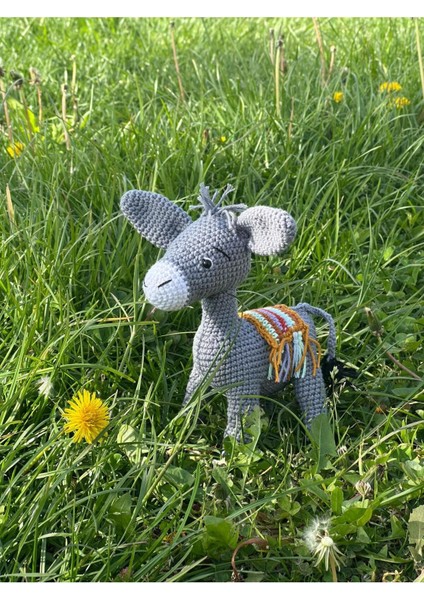 Amigurumi Oyuncak Eşek Oyun Arkadaşı Uyku Arkadaşı 1 Adet