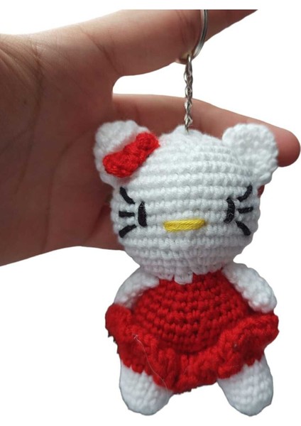 Amigurimi Hello Kitty Anahtarlık Tüm Yaş Grupları Için 1 Adet