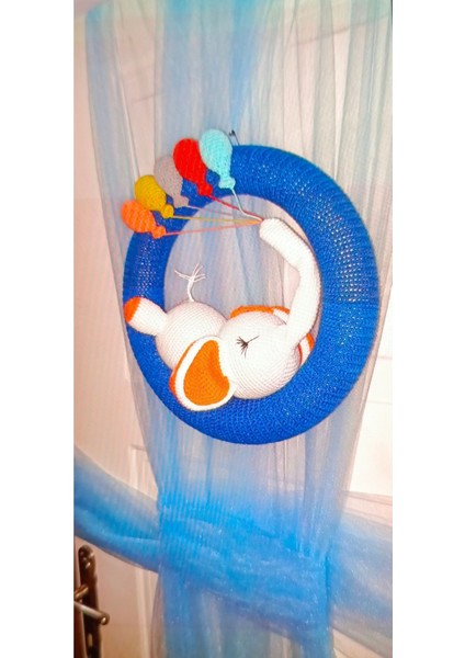Amigurumi Fil Bebek Odası Kapı Süsü 1 Adet