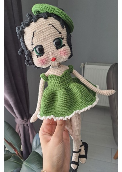 Betty Boop Amigurumi Oyuncak Bebek / Figür Bebek 40 cm 1 Adet