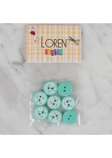 Loren Crafts Yeşil 8 Li Balık Düğme - 578 1 Adet